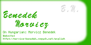 benedek morvicz business card